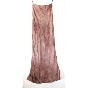 Meshki Strapless Satin Midi Slip Dress Size XS Stretch Y2K elastic top Brown